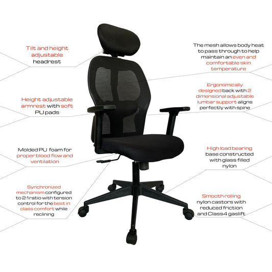 MARVEL Chair - Premium Ergonomic chair from ARMORI - Just Rs. 8799! Shop now at ARMORI